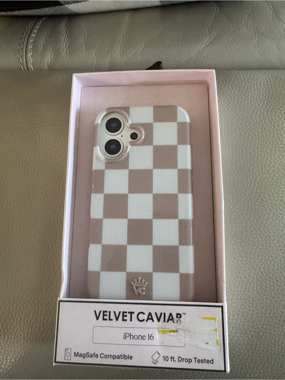 Velvet Caviar Pink and White Checkerboard iPhone Case